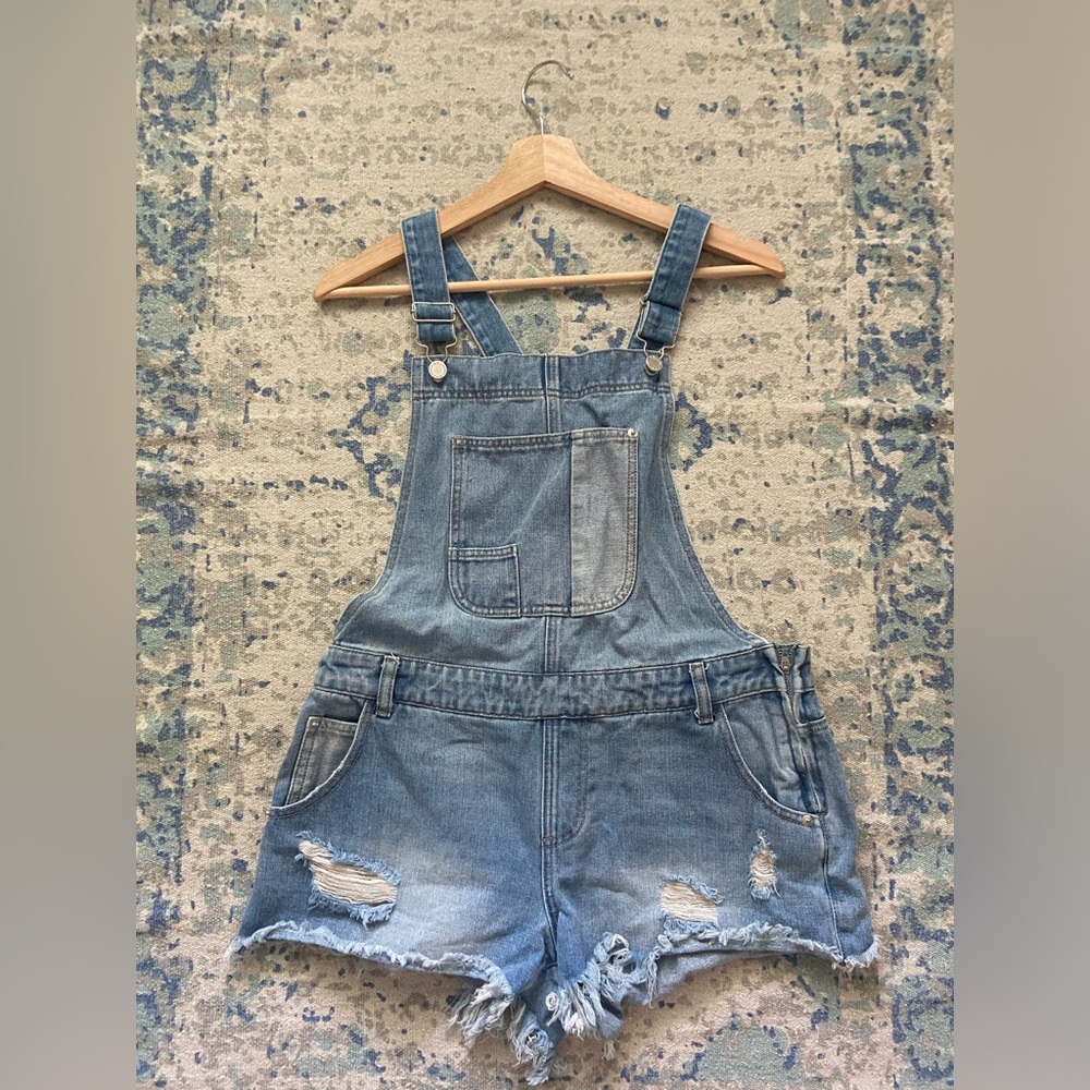 BBJ Distressed Denim Overalls